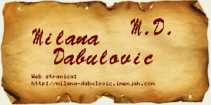 Milana Dabulović vizit kartica